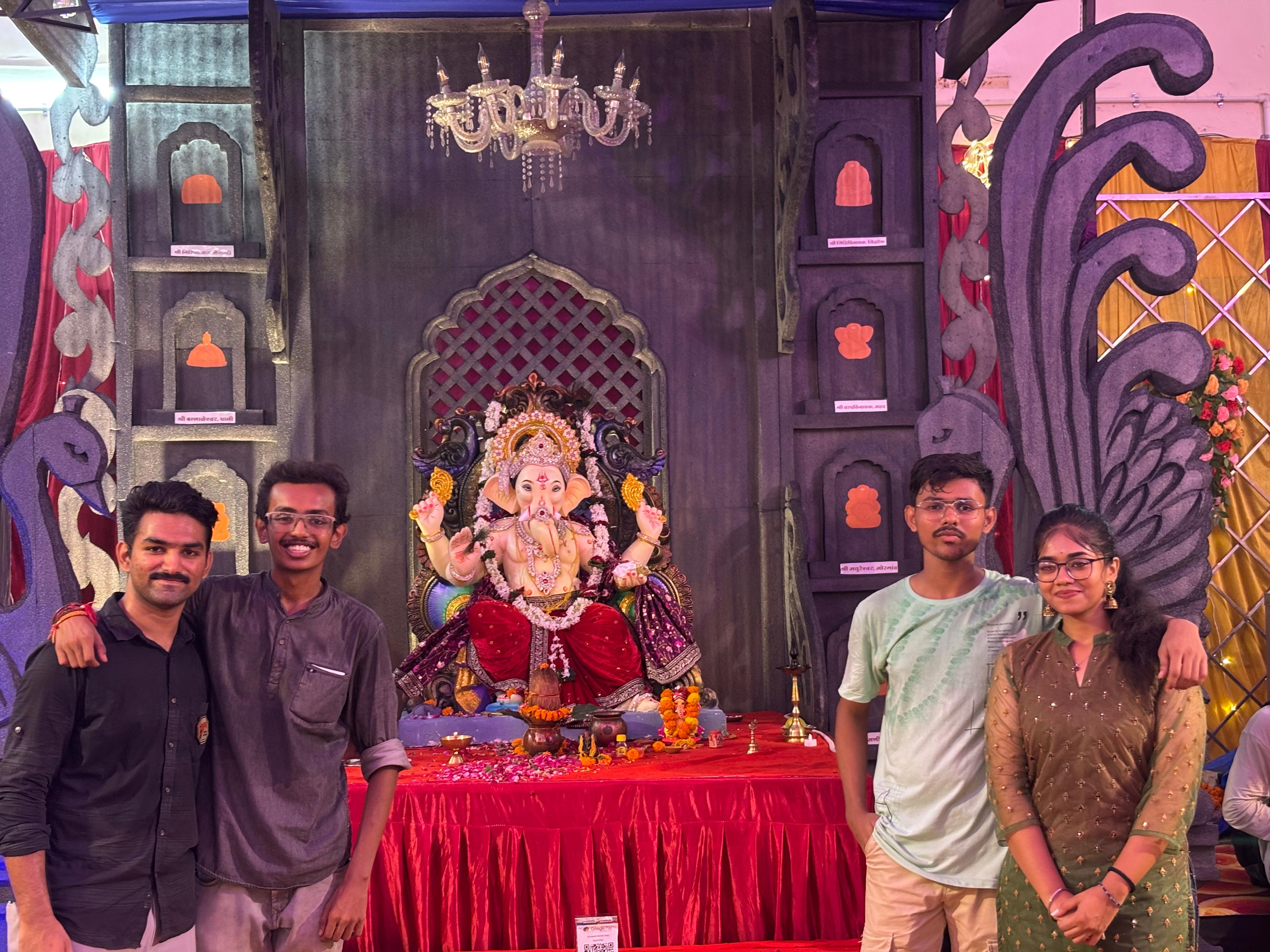 Ganesh Utsav campus celebrations with teammates and friends.